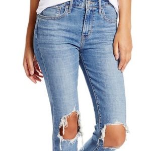 LEVIS 721 high rise distressed skinny jeans Sz 24